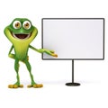 Frog with white board
