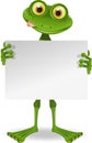 Frog with a white paper