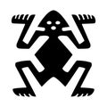 Frog and ghost motif of ancient clay stamp, figure-ground reversal and illusion Royalty Free Stock Photo