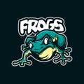 Frogs mascot logo design with modern illustration concept style for badge, emblem and t shirt printing. Frogs illustration Royalty Free Stock Photo