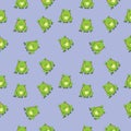 Frogs on purple background, seamless pattern image