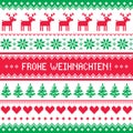 Frohe Weihnachten card - scandynavian christmas pattern