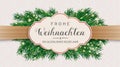 Frohe Weihnachten Emblem Twigs Ribbon Ornaments Header