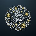 Frohe Weihnachten German Merry Christmas calligraphy lettering and golden snowflake star pattern decoration on white background fo Royalty Free Stock Photo