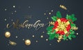 Frohe Weihnachten German Merry Christmas holiday golden calligraphy on gold decoration greeting card template. Vector Christmas tr Royalty Free Stock Photo