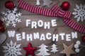 Frohe Weihnachten Mean Merry Christmas,Red Loop Decoration Royalty Free Stock Photo