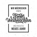 Frohe Weihnachten vector typographic card Royalty Free Stock Photo
