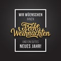 Frohe Weihnachten vector typographic card Royalty Free Stock Photo