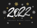 Frohes Neues Jahr 2022 silver logo text design