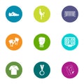 Frolicsome icons set, flat style Royalty Free Stock Photo