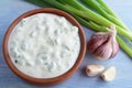 Fromage blanc with garlic and green onion