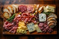 Fromage and Charcuterie Galore on Rustic Board.