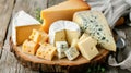 Fromage Galore: A Tempting Array of Delectable Cheeses on a Rustic Wooden Board []