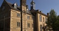 View towards the Blue House, historic almshouse, Frome, Somerset, England