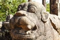 Front of the Audience Hall with guarding lion statues, Polonnaruwa ruins, Sri Lanka Royalty Free Stock Photo