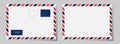 Front and back of classic envelope with stamp, postmark and airmail sign. Vector illustration. Royalty Free Stock Photo