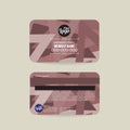 Front And Back Club Member Card Template Abstract Triangle Vector