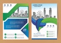 Front and back cover of a modern business brochure layout or flyer