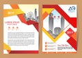 Front and back cover of a modern business brochure layout or flyer