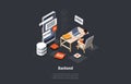 Front And Back End Of Development, Responsive Web Design, Website Interface, Coding and Programming. IT Developer