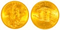 Front and Back Gold St Gaudens Coin