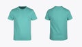 Front and back images of a boys basic t-shirt Royalty Free Stock Photo