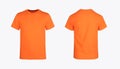Front and back images of a boys basic t-shirt Royalty Free Stock Photo