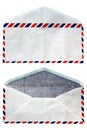 Front and back, old envelopes was open isolate on Royalty Free Stock Photo