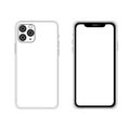 Front and back side new Iphone 11 Pro Max. Vector simple graphic illustration. Royalty Free Stock Photo