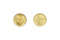 Front and back of Singapore coin 5 cent. Royalty Free Stock Photo