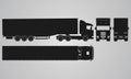 Front, back, top and side truck with load trailer projection