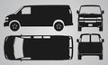 Front, back, top and side van car projection Royalty Free Stock Photo