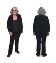 Front and back veiw of same woman on white Royalty Free Stock Photo