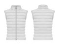 Front and back of vest jacket or sleeveless puffer