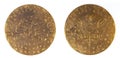 Front and back view of ancient ottoman coin Turkey