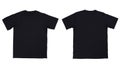 Front and back view black tshirt on white background Royalty Free Stock Photo