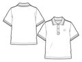 Front and back view of a blank polo shirt