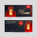 Front and back view of Gift Card or coupon. Royalty Free Stock Photo