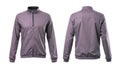 Front and Back View of a Gray Zip-Up Jacket Royalty Free Stock Photo
