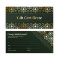 Front and back view of Green Gift Certificate. Royalty Free Stock Photo
