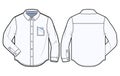 Front and back view of a long-sleeved shirt