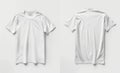 Front and Back View of a Plain White T-Shirt Laid Flat on a Neutral Background Royalty Free Stock Photo