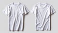 Front and back view of white t shirt mockup lying on white background Royalty Free Stock Photo