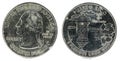 Front and backside of a historic American silver coin