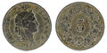 Front and backside of a 5 rappen swiss coin