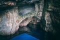 Tourist boat inside Blue Caves in Zante