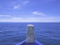 Front of Boat heading to the sea,Amazing Idyllic ocean Royalty Free Stock Photo