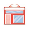 Front building of the store. Vector illustration flat cartoon style, shop facade landscape