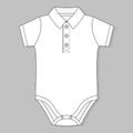 Front button placket collar baby bodysuit