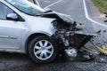 Front of a car get damaged by crash accident Royalty Free Stock Photo